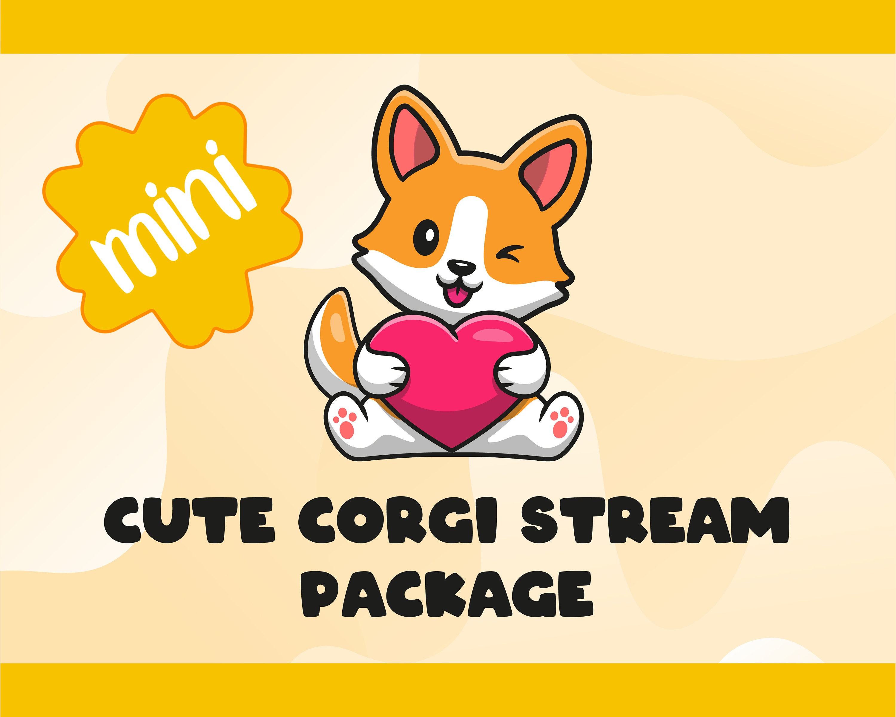 Mini Cute Corgi Stream Package / 3 X Fullscreen Overlay / - Etsy