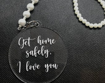 Personalised Gift for Her Him Engraved Present for Women Men car mirror charm