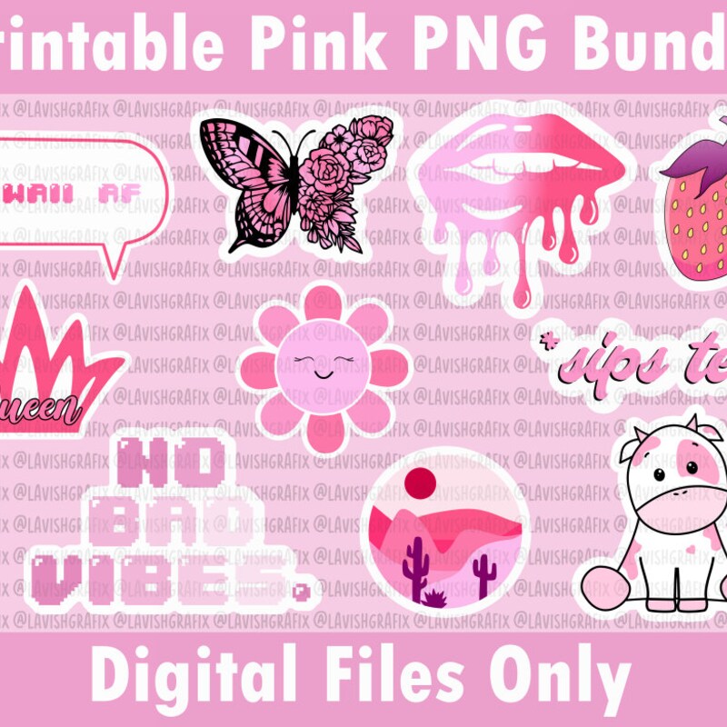 Pink Sticker Aesthetic Etsy