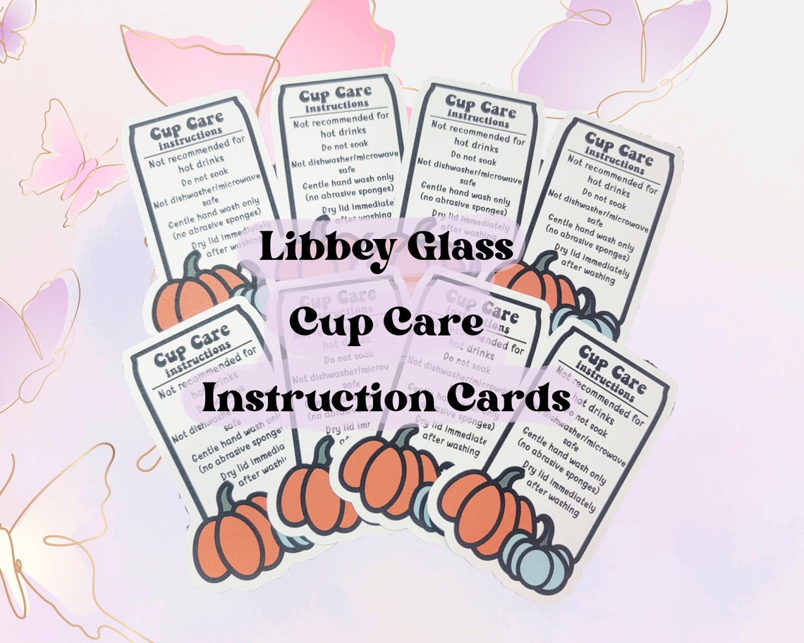 Libbey Glass Care Cards Care Instructions Beer Can Cup Etsy