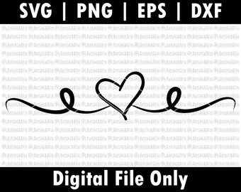 Heart Flourish SVG, Decorative Art, Border Decor, Corner, Designs, Lines, Underlines, Page Decoration, Swirls