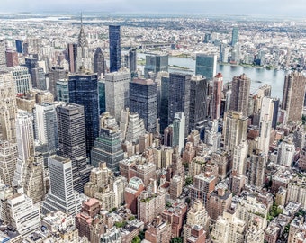 New York City Skyline Photo Print from the Empire State Building | New York City Wall Decor | Fine Art Photography | Printable Wall Art