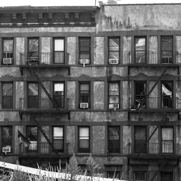 New York City Apartment Building 2014 Photo Print | Black and White | Fine Art Print | Nyc Photo Print | Nyc Wall Art