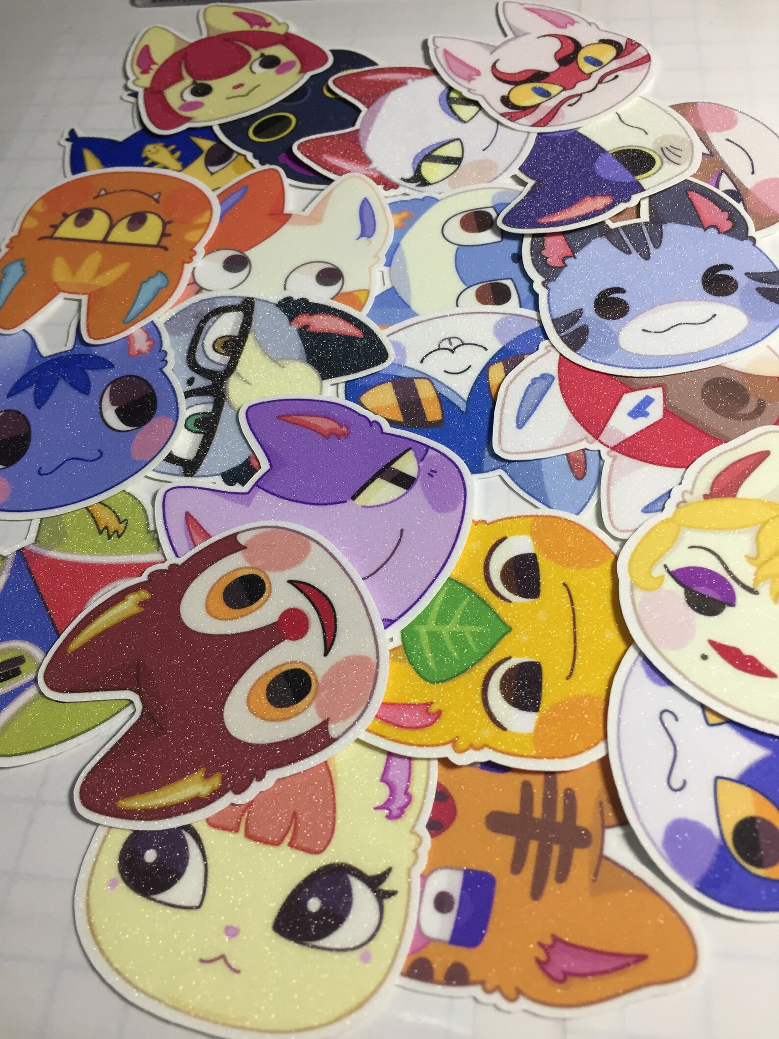 Cats of ACNH Sticker glitter/matte Finish Etsy