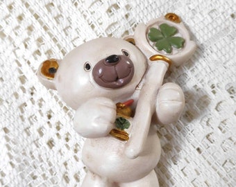 Bear with ceramic lucky key collectible Christmas gift for home new couple engagement
