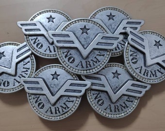 NO WAR 8 buckle AVIATOR belt iron wings angel peace wings no war but class costume gift for group silver belt made in italy