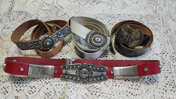 小物 Vintage Studs design leather belt VINTAGE LEATHER BELT Original Iron Buckle Studs Boho Cinta