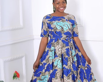 Maxi Wedding Guest Dress, Women's Dress, African Print Prom Dress, Ankara Dress
