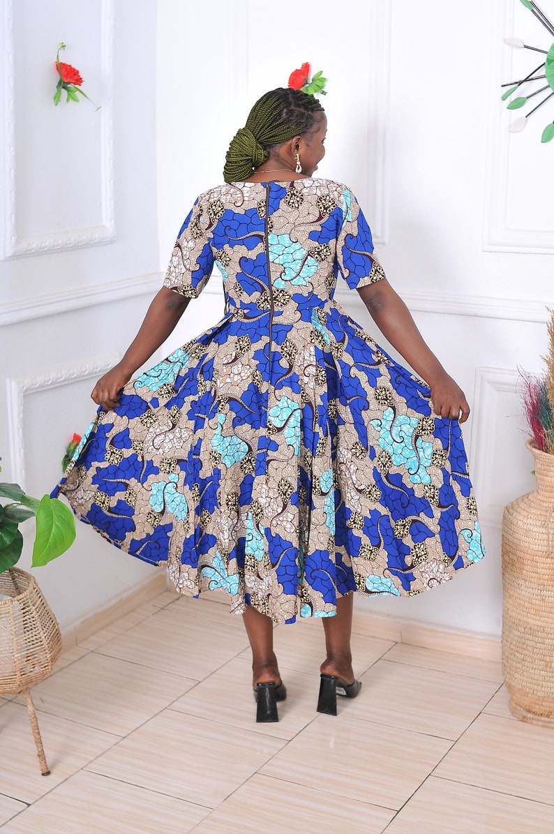 Maxi Wedding Guest Dress, Women's Dress, African Print Prom Dress, Ankara Dress image 3