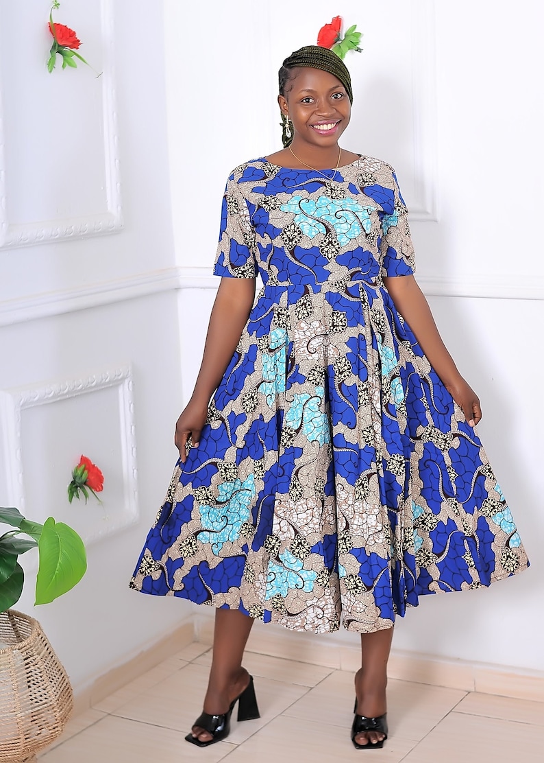 Maxi Wedding Guest Dress, Women's Dress, African Print Prom Dress, Ankara Dress image 1
