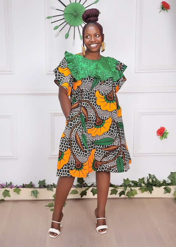 Green african print dresses hotsell