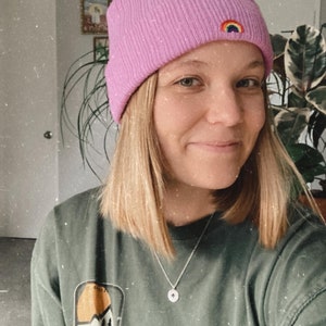 spring rainbow beanie
