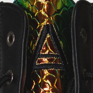 Womens Platform Boots Chunky Goth Combat Boots Iridescent Python Knee High Festival Shoes image 7
