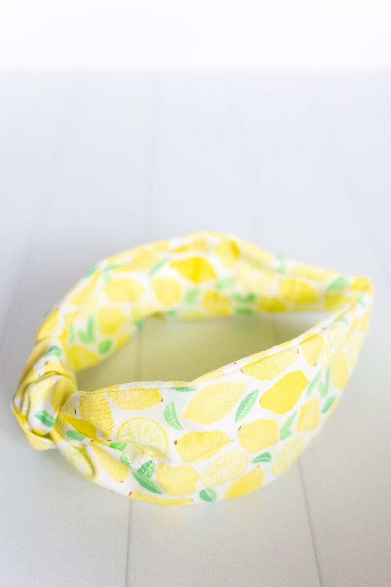Lemon Print Headband Women's Headband Top Knot Headband Etsy