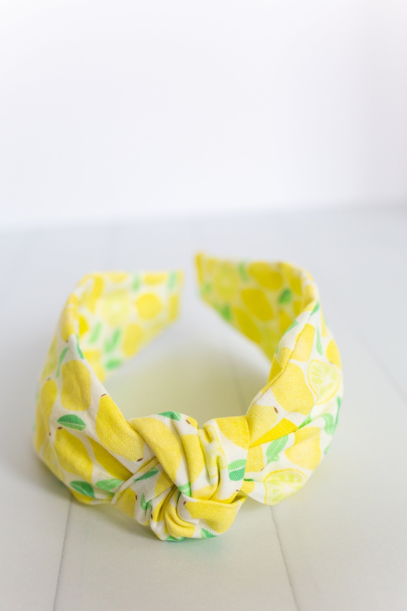 Lemon Print Headband Women's Headband Top Knot Headband Etsy
