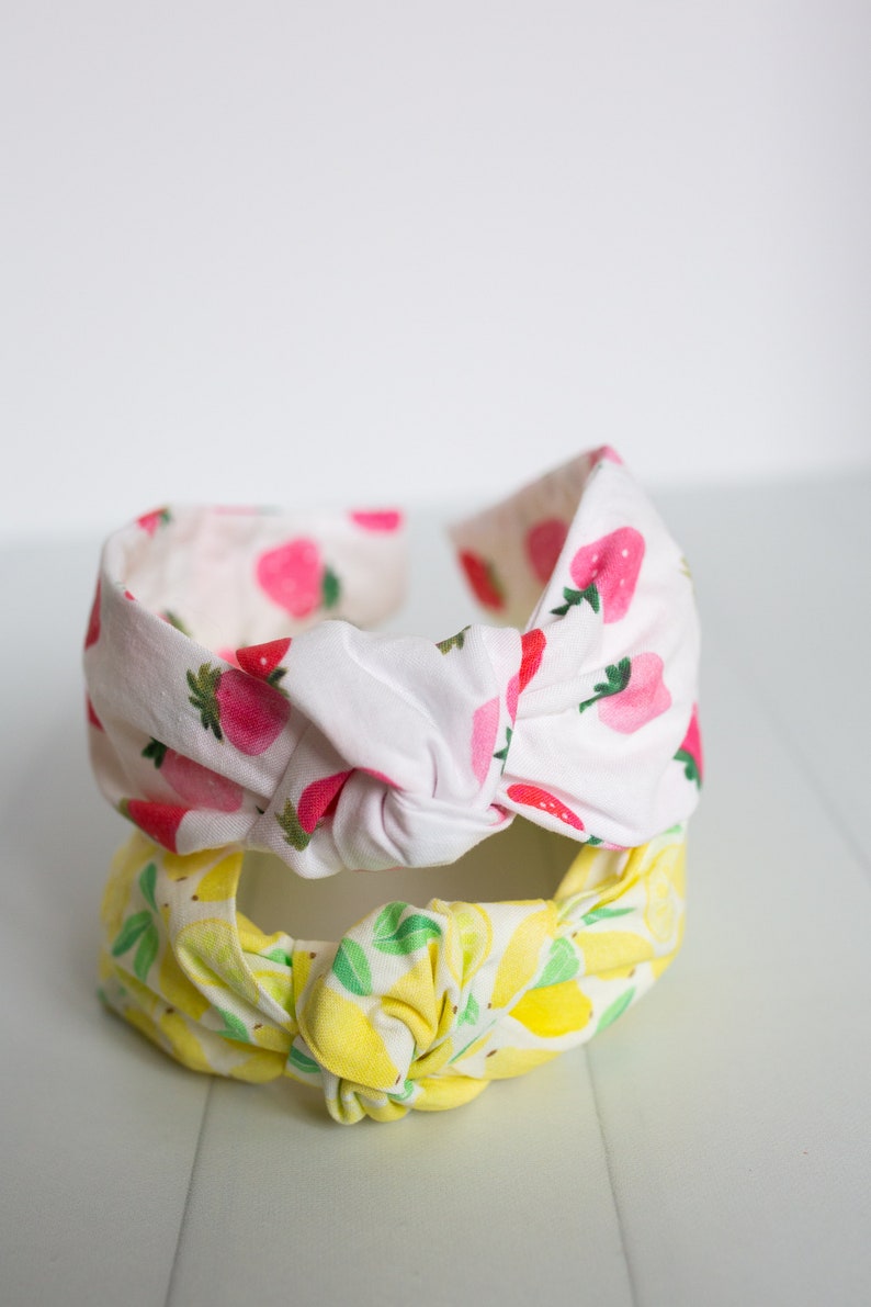 Lemon Print Headband Women's Headband Top Knot Headband Etsy