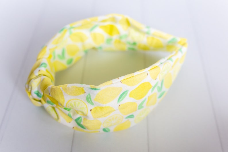 Lemon Print Headband Women's Headband Top Knot Headband Etsy