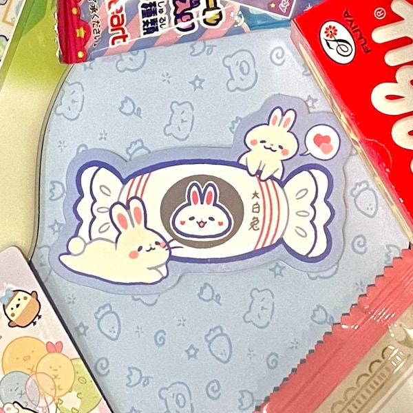 White rabbit candy sticker 2.0 | Cute white rabbit candy laptop sticker