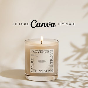 Minimal Candle Label Template | Custom Product Label | Editable Canva Label Template | Printable Candle Labels | Personalized Candle Label