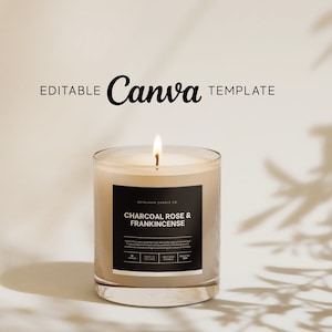 Minimal Candle Label Template | Custom Product Label | Editable Canva Label Template | Printable Candle Labels | Personalized Candle Label