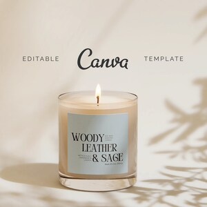 Minimal Candle Label Template | Minimalist Candle Label | Editable Canva Label Template | Printable Candle Label | Personalized Candle Label