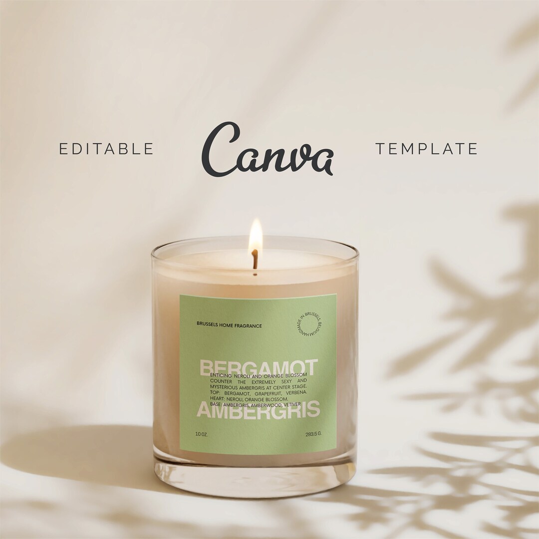 Candle Label Template Canva Canva Template Business Etsy