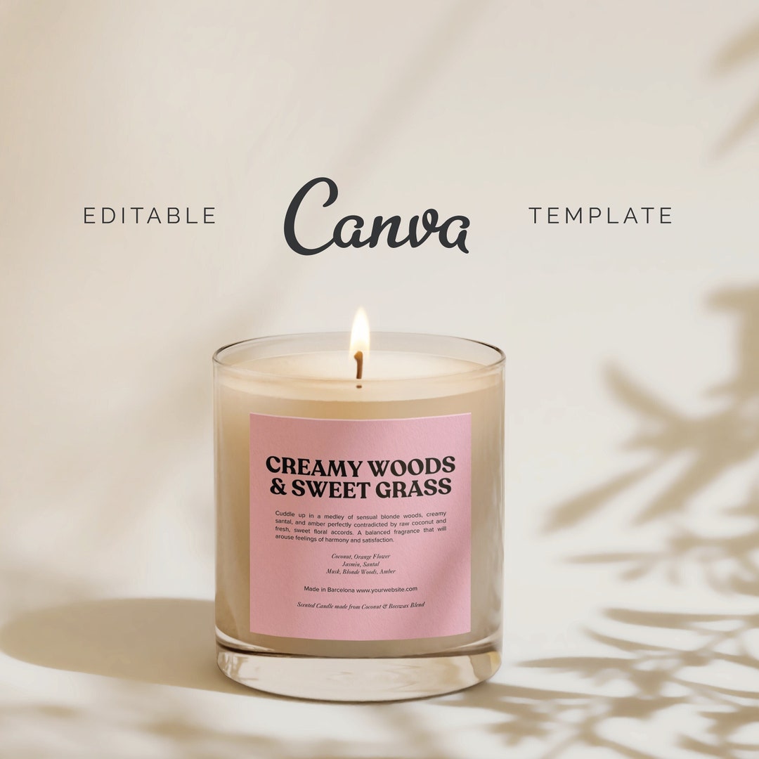 Candle Label Template Canva Candle Label Luxury Custom Candle Label