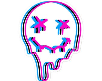 Trippy Smiley Sticker: Verbreite Positivität mit farbenfroher Kunst
