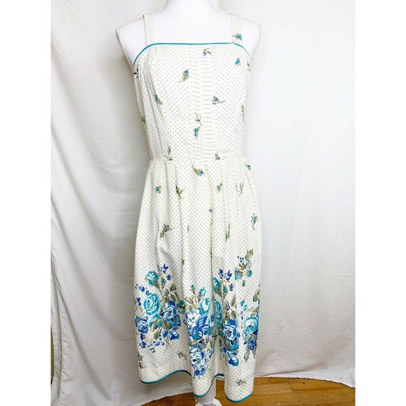 1950s Vintage Floral Sundress / Day Dress With Flo