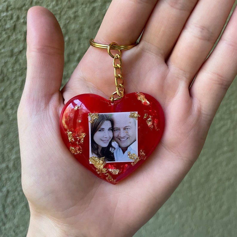 Photo Keychain/ Personalized Picture Keychain/ Resin Photo Etsy
