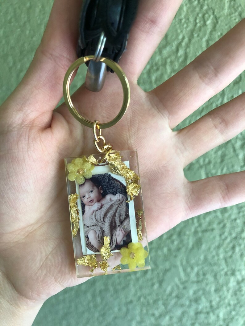 Photo Keychain Resin Photo Keychain Picture Keychain Etsy
