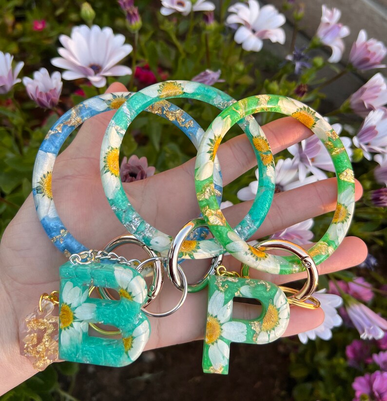 Personalized Keychain Bangle Personalized Keychain Ring Etsy