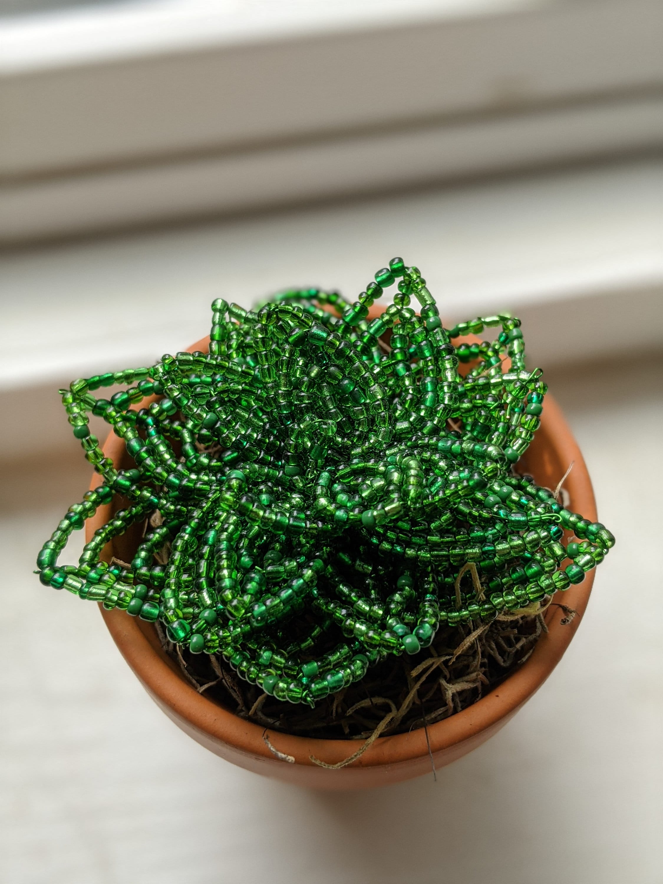 Handmade French Beaded Faux Potted Succulent: Fall Decor - Etsy