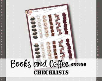 Liste di controllo extra per libri e caffè