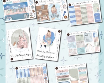 Bookish Winter Bujo Set di adesivi
