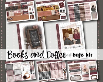 Set di adesivi Libri e Coffee Bujo