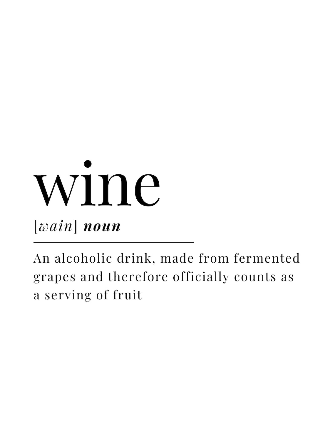Wine Definition Printable Wall Art Prints Instant Download Etsy