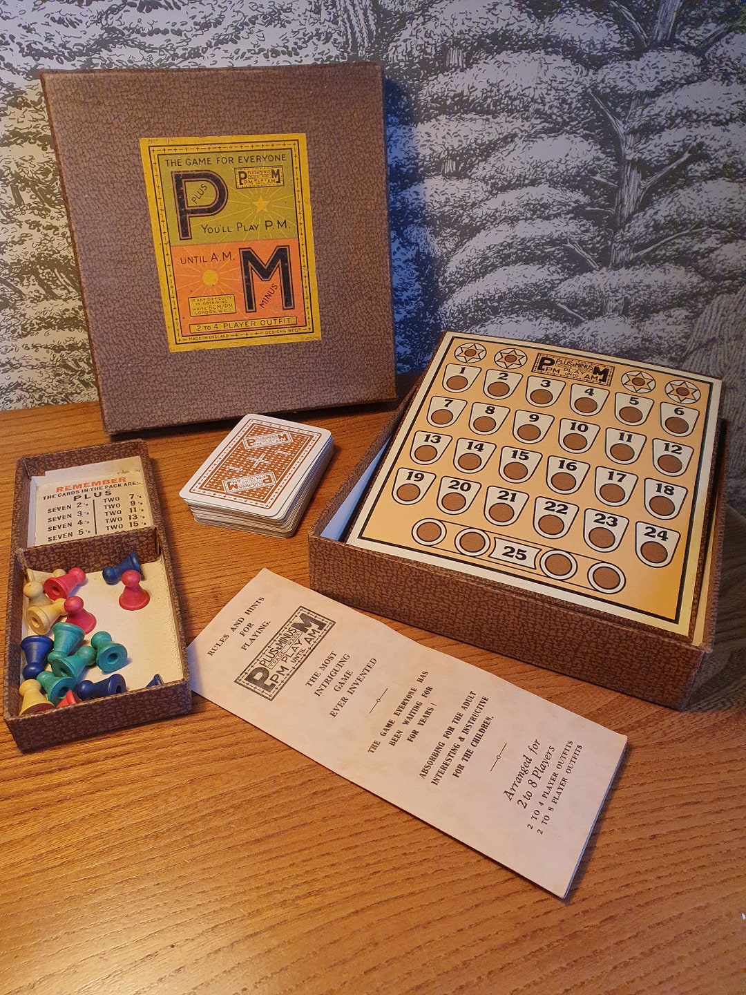 Rare Vintage 1930s Plus & Minus Board Game Art Deco Period - Etsy