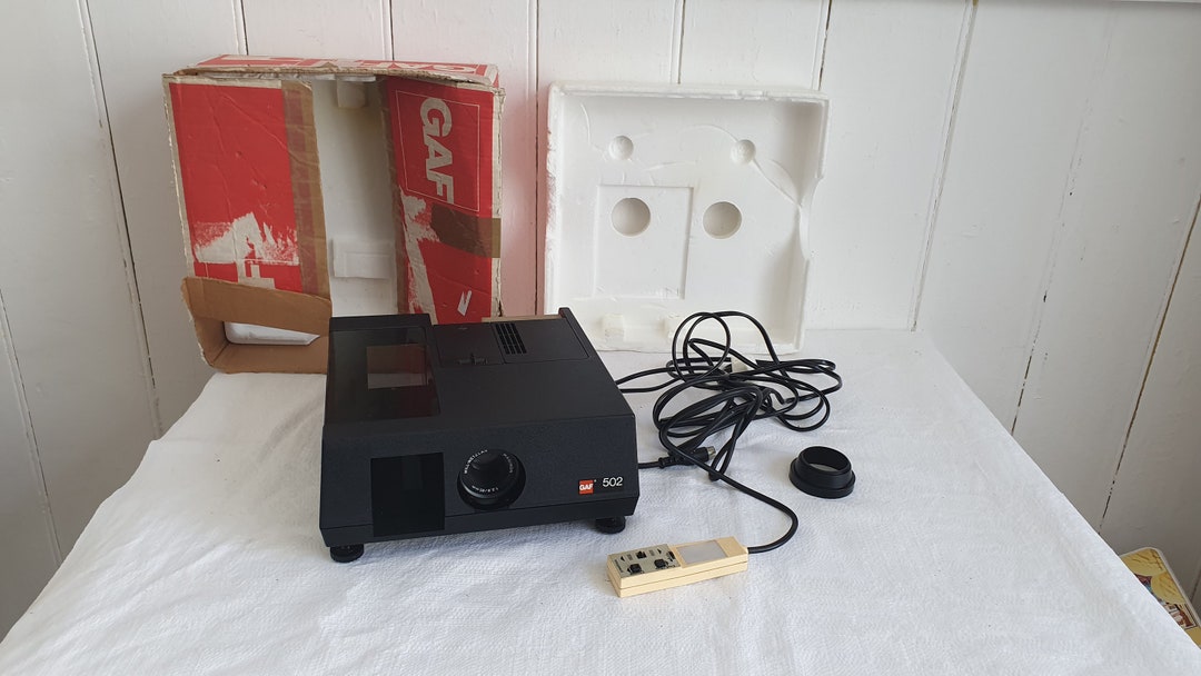 Retro GAF 502 Slide Projector With Remote Control and Box Etsy UK