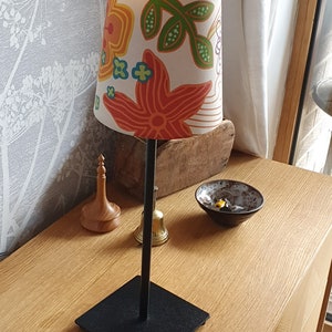 Vintage 1990s Ikea Grundton Black Metal Lamp With Scandi Floral