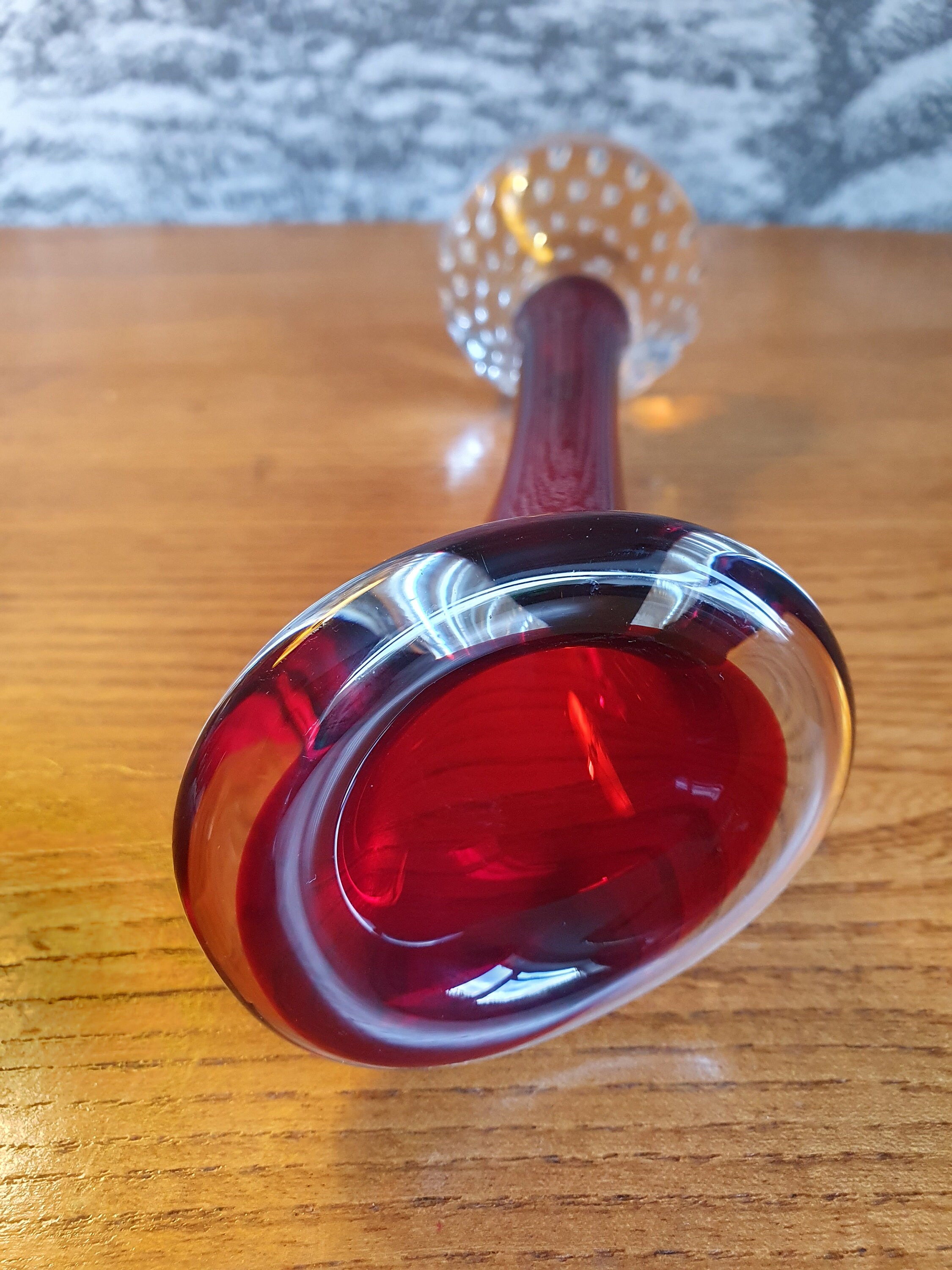 Striking Retro Red Art Glass Bud Vase 1960s Swedish Aseda