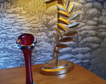 Striking Retro Red Art Glass Bud Vase 1960s Swedish Aseda