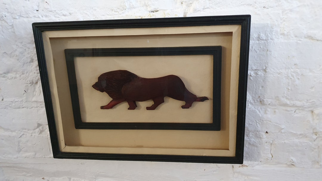 Street Art Carved Lion in a Deep Frame Harare Zimbabwe Etsy UK