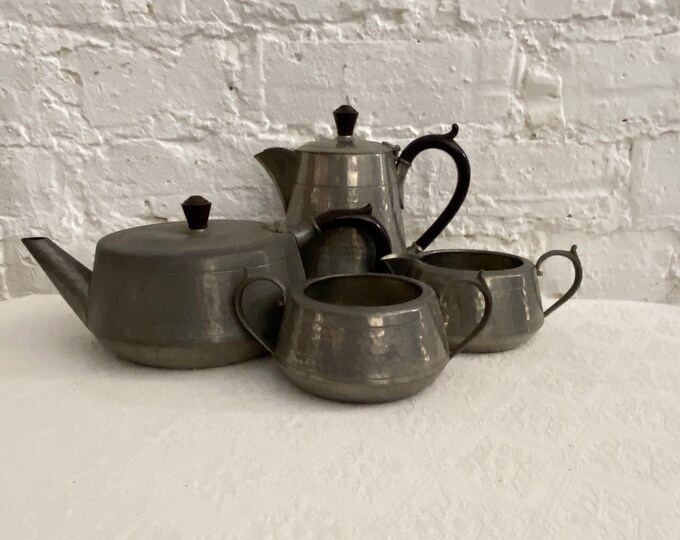 Old English Knighthood Vintage Pewter Tea and Coffee Set Hand Etsy UK