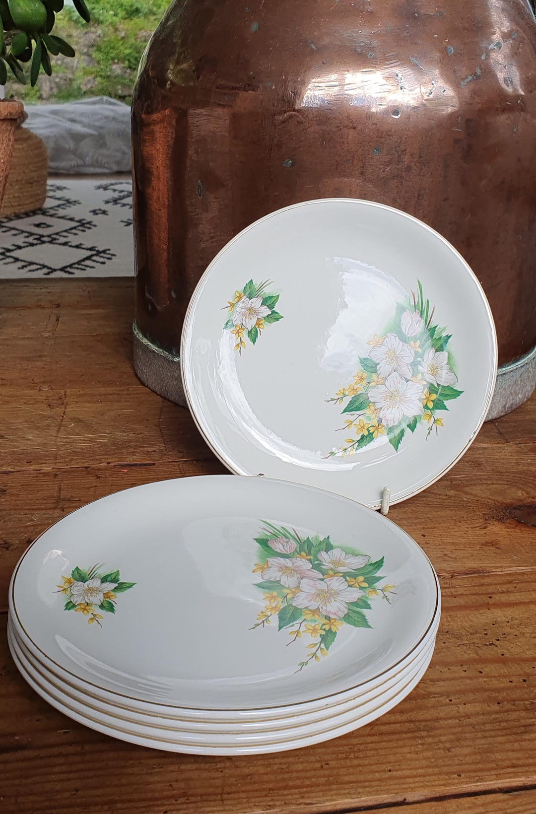 Set of 5 Vintage Ironstone Side Plates Wood and Sons Alpine White ...