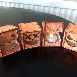 Four Halloween Pumpkin Box PLANS, Gift Box FILES