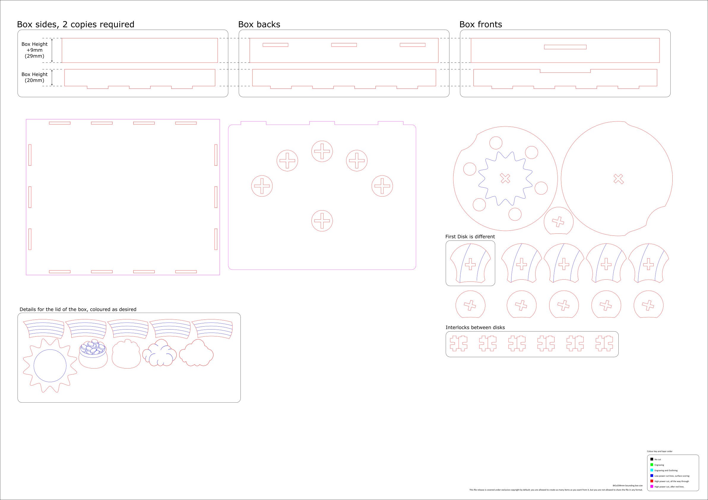 Puzzle Box Plan.pdf Rainbow Puzzle Box Files/plans - Etsy