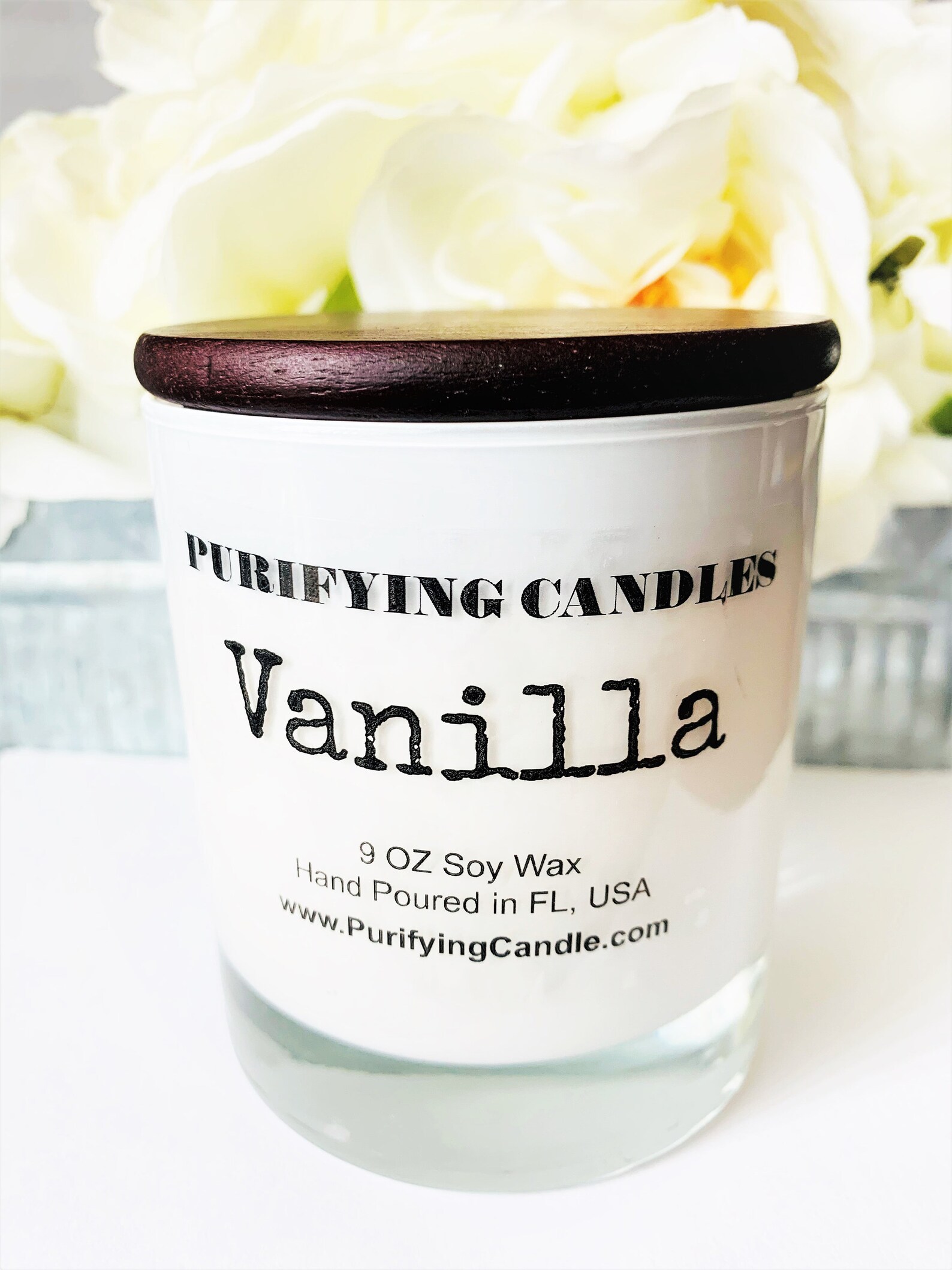 Vanilla Natural Soy Wax Candle Glass Jar with lid Etsy