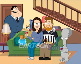 Best Friend Gift, American Dad Portrait