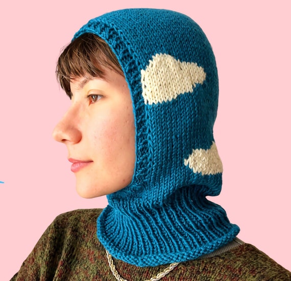 Blue Knit Balaclava, Balaclava Ski Mask, Beanie Balaclava